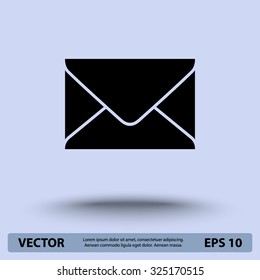 Mail sign icon, vector illustration. Flat design style