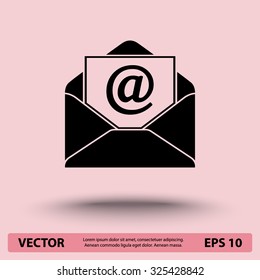 Mail sign icon, vector illustration. Flat design style