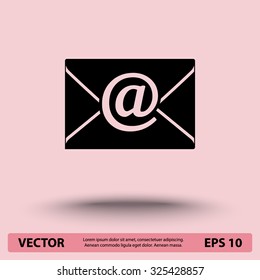Mail sign icon, vector illustration. Flat design style