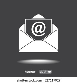 Mail sign icon, vector illustration. Flat design style