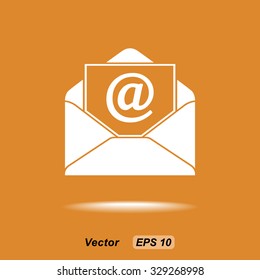 Mail sign icon, vector illustration. Flat design style
