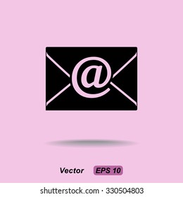 Mail sign icon, vector illustration. Flat design style