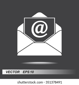 Mail sign icon, vector illustration. Flat design style