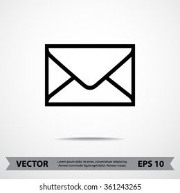 Mail sign icon, vector illustration. Flat design style