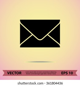 Mail sign icon, vector illustration. Flat design style