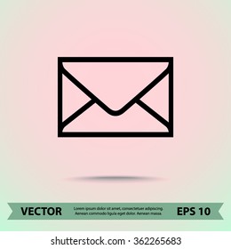 Mail sign icon, vector illustration. Flat design style