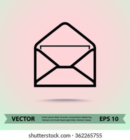 Mail sign icon, vector illustration. Flat design style