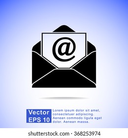 Mail sign icon, vector illustration. Flat design style