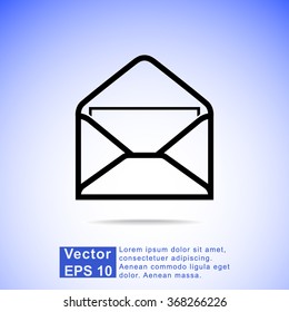 Mail sign icon, vector illustration. Flat design style