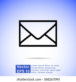 Mail sign icon, vector illustration. Flat design style