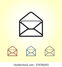 Mail sign icon, vector illustration. Flat design style
