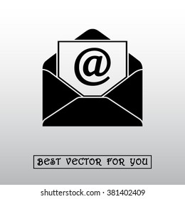 Mail sign icon, vector illustration. Flat design style