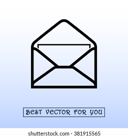 Mail sign icon, vector illustration. Flat design style