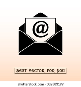 Mail sign icon, vector illustration. Flat design style