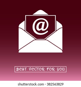 Mail sign icon, vector illustration. Flat design style