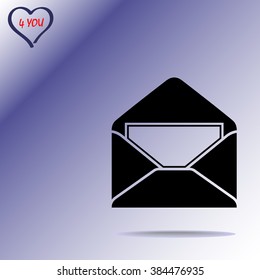 Mail sign icon, vector illustration. Flat design style