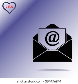 Mail sign icon, vector illustration. Flat design style
