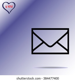 Mail sign icon, vector illustration. Flat design style