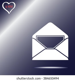 Mail sign icon, vector illustration. Flat design style