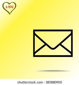 Mail sign icon, vector illustration. Flat design style