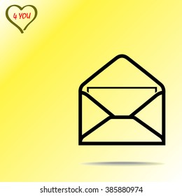 Mail sign icon, vector illustration. Flat design style