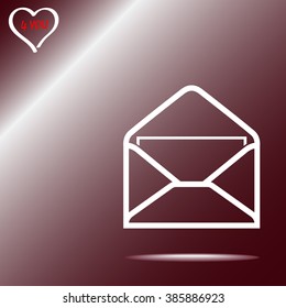 Mail sign icon, vector illustration. Flat design style