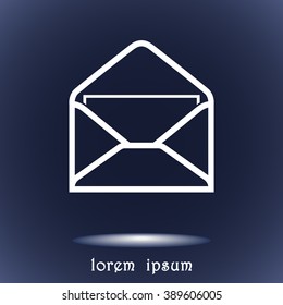 Mail sign icon, vector illustration. Flat design style