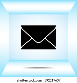 Mail sign icon, vector illustration. Flat design style
