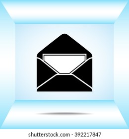 Mail sign icon, vector illustration. Flat design style