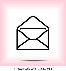 Mail sign icon, vector illustration. Flat design style