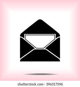 Mail sign icon, vector illustration. Flat design style