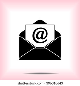 Mail sign icon, vector illustration. Flat design style