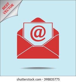 Mail sign icon, vector illustration. Flat design style
