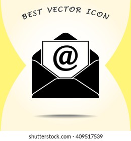 Mail sign icon, vector illustration. Flat design style