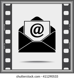Mail sign icon, vector illustration. Flat design style