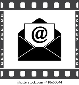 Mail sign icon, vector illustration. Flat design style