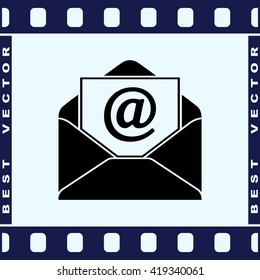 Mail sign icon, vector illustration. Flat design style