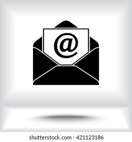 Mail sign icon, vector illustration. Flat design style
