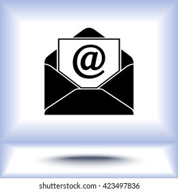 Mail sign icon, vector illustration. Flat design style