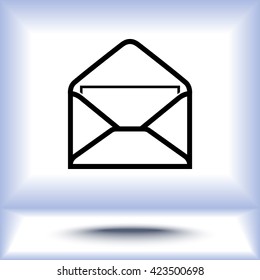 Mail sign icon, vector illustration. Flat design style