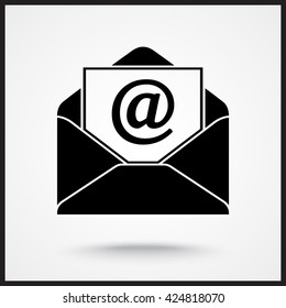 Mail sign icon, vector illustration. Flat design style