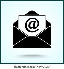 Mail sign icon, vector illustration. Flat design style