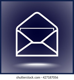 Mail sign icon, vector illustration. Flat design style
