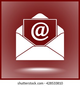 Mail sign icon, vector illustration. Flat design style