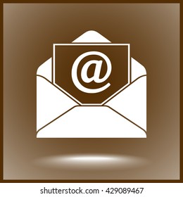 Mail sign icon, vector illustration. Flat design style