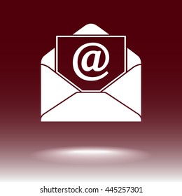 Mail sign icon, vector illustration. Flat design style