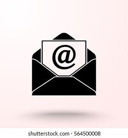 Mail sign icon, vector illustration. Flat design style