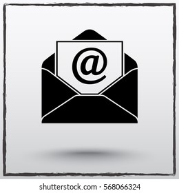 Mail sign icon, vector illustration. Flat design style