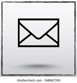 Mail sign icon, vector illustration. Flat design style