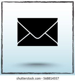 Mail sign icon, vector illustration. Flat design style